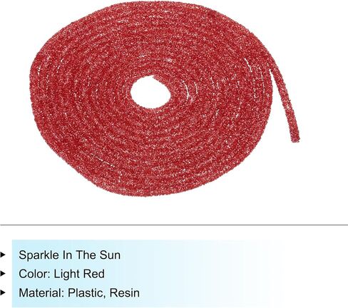 MECCANIXITY 5 Yard 7mm 0.28 inch Glitter Sequins Rope Sequins Rhinestone Tube Cord for DIY Wedding Dresses Costume Clothing Shoes Jewelry Accessory Pink in Saudi Arabia