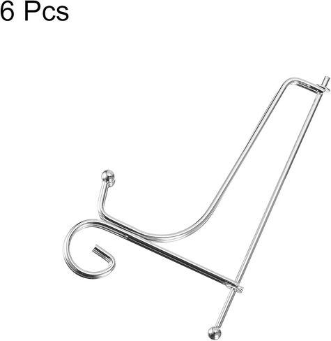 uxcell Plate Stand for Display, 4 Inch 6Pcs Iron Decorative Plate Holder Metal Easel Folding Display Stand for Photo Picture Frame, Gold in Saudi Arabia