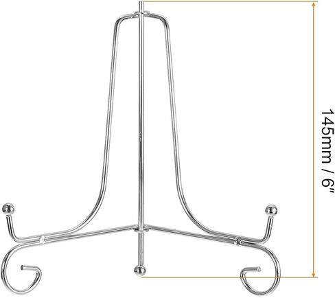 uxcell Plate Stand for Display, 4 Inch 6Pcs Iron Decorative Plate Holder Metal Easel Folding Display Stand for Photo Picture Frame, Gold in Saudi Arabia