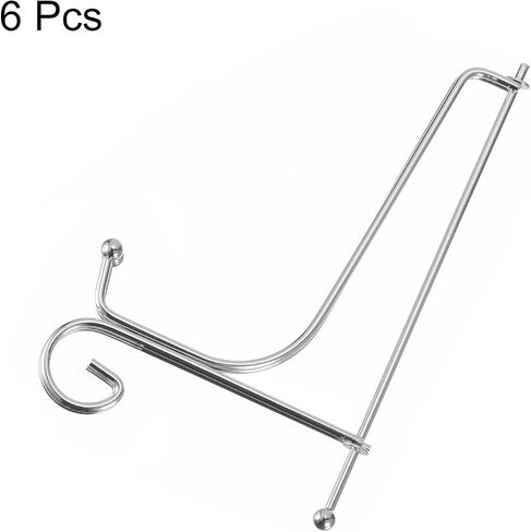uxcell Plate Stand for Display, 4 Inch 6Pcs Iron Decorative Plate Holder Metal Easel Folding Display Stand for Photo Picture Frame, Gold in Saudi Arabia