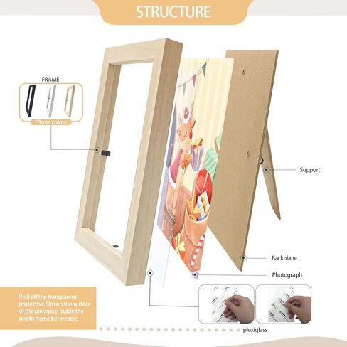 مجموعة مكونة من 50 إطارًا للصور لتزيين الحائط مع ورقة أكريليك وإطارات صور صغيرة للعرض على الحائط أو سطح الطاولة (4 × 6 بوصة، متعدد الألوان) in Kuwait