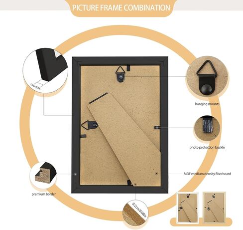 مجموعة مكونة من 50 إطارًا للصور لتزيين الحائط مع ورقة أكريليك وإطارات صور صغيرة للعرض على الحائط أو سطح الطاولة (4 × 6 بوصة، متعدد الألوان) in Kuwait