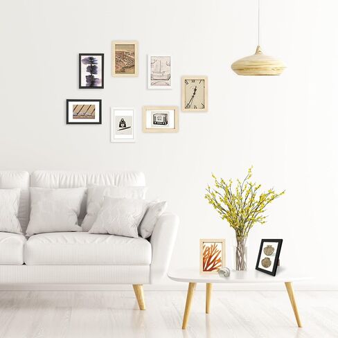 مجموعة مكونة من 50 إطارًا للصور لتزيين الحائط مع ورقة أكريليك وإطارات صور صغيرة للعرض على الحائط أو سطح الطاولة (4 × 6 بوصة، متعدد الألوان) in Kuwait