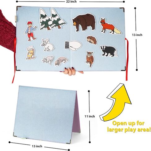 CHEFAN Large Felt Flannel Board 31.5 * 23 in,Foldable Freestanding Felt Story Learning Board for Toddlers,Double-Sided Use for Preschool Classroom,Multi Felt Pieces Can Be Used,Gifts for Kids in Kuwait
