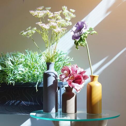 Ceramic Vase Set Home Decor - Set of 3 Small Vases, Modern Vase, Rustic Farmhouse Vase for Home Decor, Table Centerpieces for Dining Room, Tall Boho Decorative Vases for Pampas Grass in Saudi Arabia