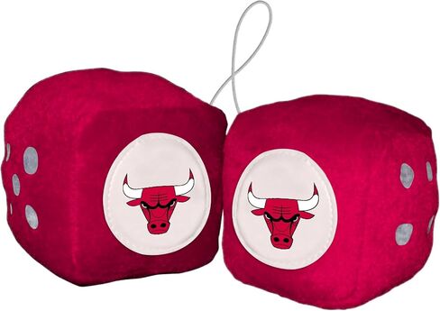 مجموعة FANMATS 32000 Chicago Bulls Team Color Fuzzy Dice Décor 3 بوصات in Saudi Arabia