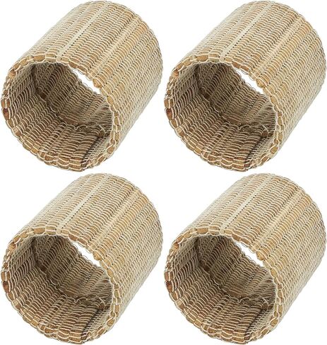 SARO LIFESTYLE Collection Shimmering Woven Nubby Napkin Rings (Set of 4), 1.5, Blue-Grey in Saudi Arabia