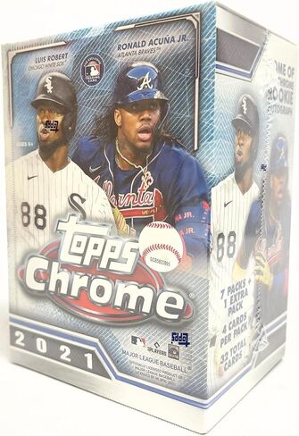 2021 Topps Chrome Baseball Cards Blaster Box 32 بطاقة. تتضمن 2 بني داكن و2 كاسرات وردية in Saudi Arabia