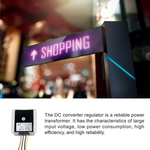 Rebower DC إلى DC Converter Regulator محول تحويل الجهد الكهربي المقاوم للماء، [للشاحنات والسيارات] - DC24V(20V - 35V) إلى DC19V 5A 95W / فضي اللون، أسود in Saudi Arabia