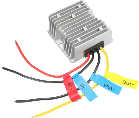 Rebower DC إلى DC Converter Regulator محول تحويل الجهد الكهربي المقاوم للماء، [للشاحنات والسيارات] - DC24V(20V - 35V) إلى DC19V 5A 95W / فضي اللون، أسود in Saudi Arabia