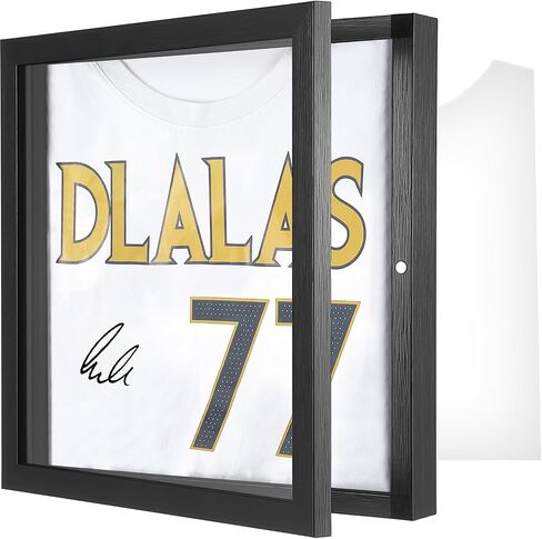 T Shirt Display Frame, 13" x 13" Black Wood T Shirt Frame with 98% UV Protection Acrylic, 1" Depth of Usable Space Shadow Box, Display Case for Shirts, Jerseys, Memorabilia in Kuwait