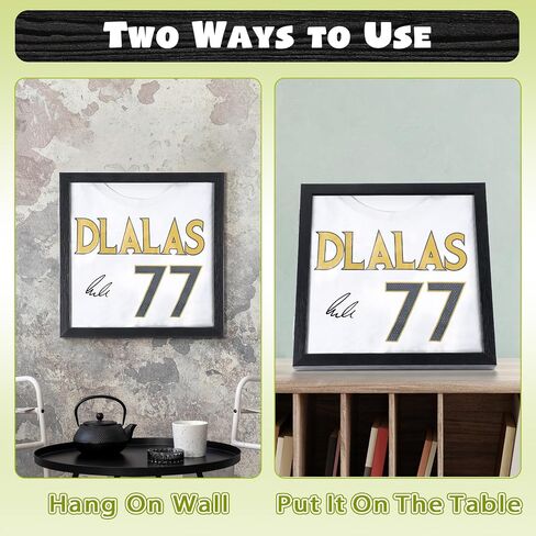 T Shirt Display Frame, 13" x 13" Black Wood T Shirt Frame with 98% UV Protection Acrylic, 1" Depth of Usable Space Shadow Box, Display Case for Shirts, Jerseys, Memorabilia in Kuwait