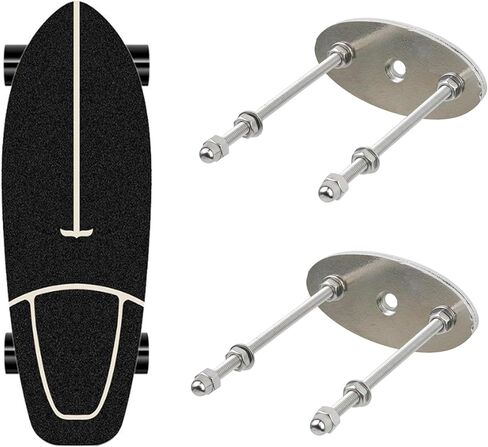 Crapyt 2 قطعة شماعة لوح التزلج على الحائط على سطح التزلج على الحائط حامل لوح التزلج المعدني لتخزين لوح التزلج المنزلي وعرض المتجر 2.44 بوصة × 3.35 بوصة مثلث فضي in Kuwait