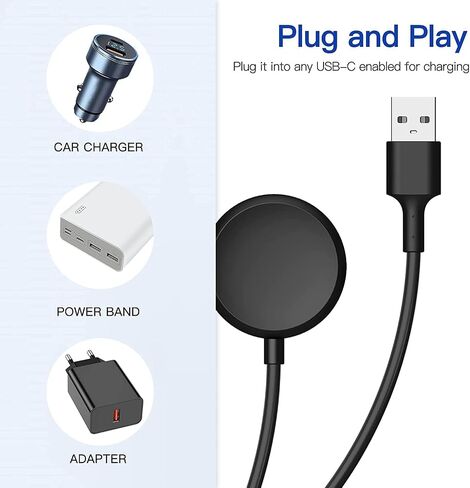 كابل شاحن USB متوافق مع ساعة Google Pixel باللون الأسود، عبوة من قطعة واحدة in Kuwait