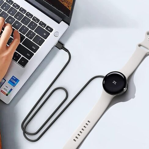 كابل شاحن USB متوافق مع ساعة Google Pixel باللون الأسود، عبوة من قطعة واحدة in Kuwait