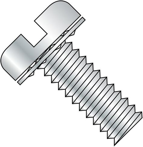 Small Parts 1104ISP Steel Pan Head Machine Screw w/ Tooth Lock Washer, Zinc Plated, Meets ASME B18.13, #2 Phillips, #10-32 Thread Size, 1/4" Length, Fully Threaded, Import (Pack of 100) in Saudi Arabia