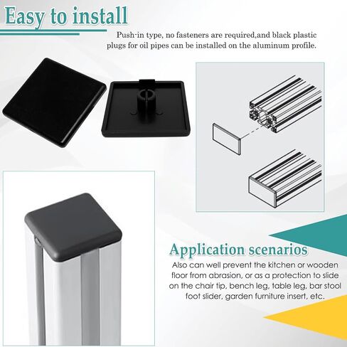 4545 European Standard Aluminum Profile End Cap,Black Plastic T-Slot Aluminum Profile Accessories(10pcs) in Saudi Arabia