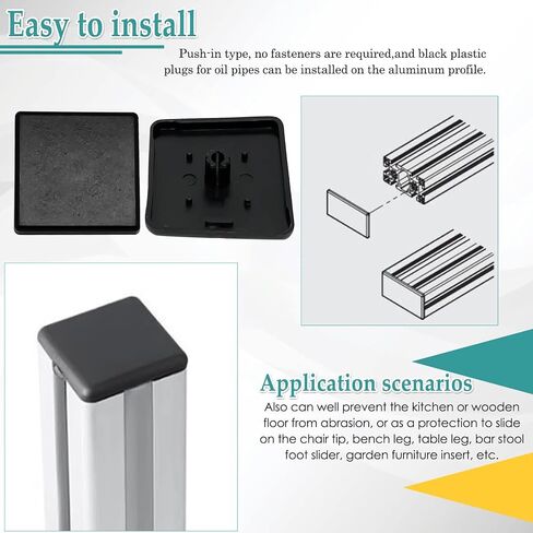 4545 European Standard Aluminum Profile End Cap,Black Plastic T-Slot Aluminum Profile Accessories(10pcs) in Saudi Arabia