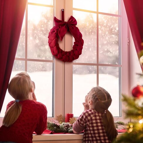 Barydat عيد الميلاد المخملية اكليلا من الزهور 14 "اكاليل عيد الميلاد للباب الأمامي المخملية إكليل عيد الميلاد زخرفة مع القوس لعيد الميلاد حزب الجدول المواقد جدران الشرفة السنة الجديدة ديكور المنزل (الأخضر) in Saudi Arabia