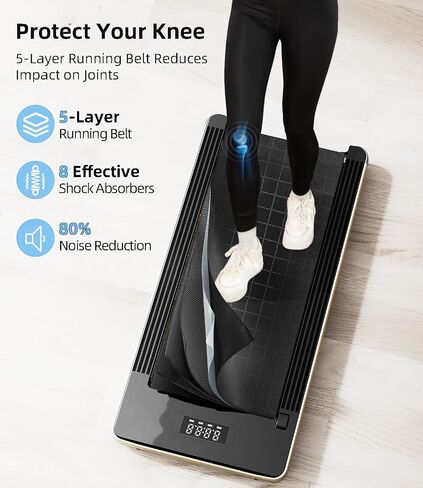 Walking Pad - Under Desk Treadmill, Treadmills for Home/Office, Portable Treadmill, Walking Pad Treadmill Under Desk with Remote Control LED Display- Ideal for Fitness Enthusiasts (Golden) in Saudi Arabia