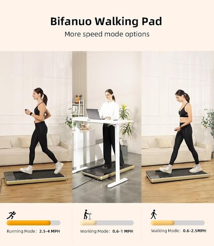 Walking Pad - Under Desk Treadmill, Treadmills for Home/Office, Portable Treadmill, Walking Pad Treadmill Under Desk with Remote Control LED Display- Ideal for Fitness Enthusiasts (Golden) in Saudi Arabia