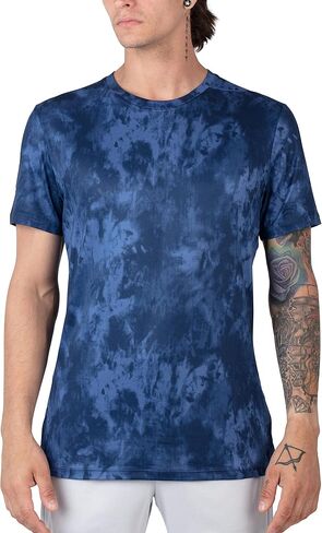 Apana Men's Lightweight Short Sleeve T-Shirt Yoga Running Athletic Tee Shirt Top for Men (Indigo Tie Dye, Medium) in Saudi Arabia
