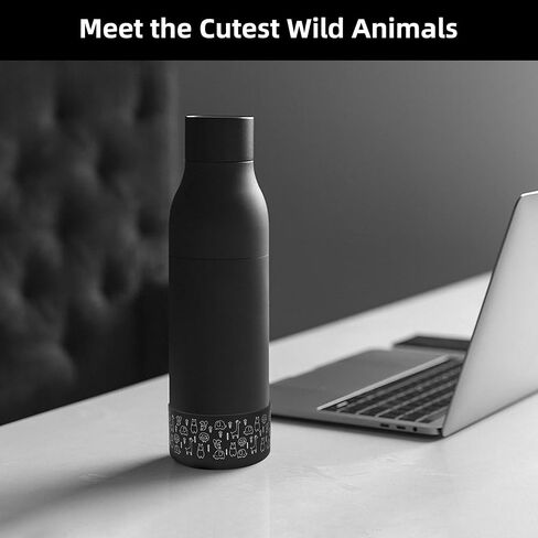 غطاء حذاء لزجاجة المياه، حذاء سيليكون واقٍ سعة 32-40 أونصة متوافق مع زجاجة مياه قارورة مائية، حديث بسيط، يتي، أسود (حيوان) in Kuwait