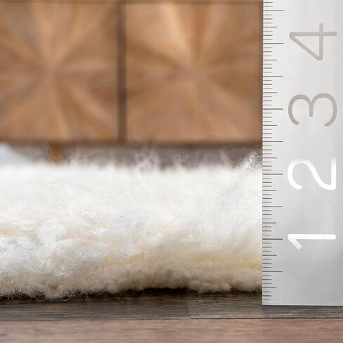 سجادة nuLOOM Elena اليونانية Flokati Shag Runner، مقاس 2' 6" × 6'، طبيعية in Saudi Arabia