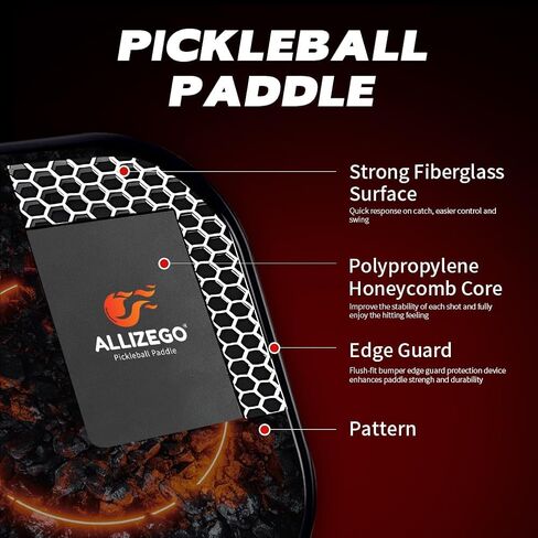 Pickleball Paddles Set - 2 Fiberglass Rackets with Cushion Grip and 1 Paddle Clean Eraser, 1 Portable Pickleball Bag, Includes 2 Outdoor and 2 Indoor Pickleballs - Gifts for Men Women in Saudi Arabia