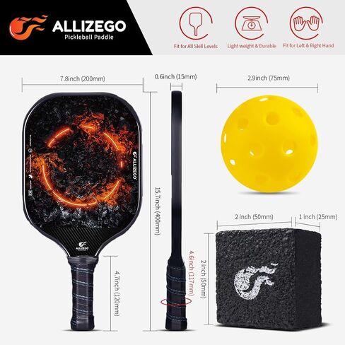 Pickleball Paddles Set - 2 Fiberglass Rackets with Cushion Grip and 1 Paddle Clean Eraser, 1 Portable Pickleball Bag, Includes 2 Outdoor and 2 Indoor Pickleballs - Gifts for Men Women in Saudi Arabia