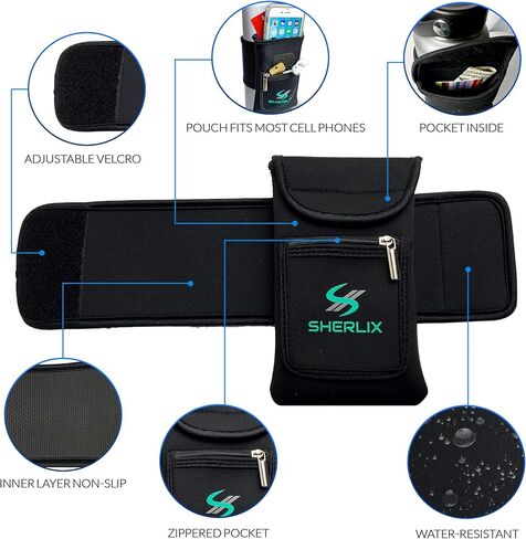 حقيبة زجاجة مياه لصالة الألعاب الرياضية - حامل زجاجة مياه بسعة 18-40 أونصة للجري والمشي والتمرين - حامل للهاتف الخلوي، جيوب ملحقة للمفاتيح والبطاقات - حامل زجاجات رياضي محمول - بدون حلقة تسلق in Kuwait