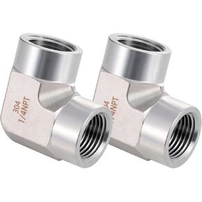 Stainless Steel Pipe Fitting 90 Degree Barstock Street Elbow 3/8" NPT Male x 3/8" NPT Female 2 Pack