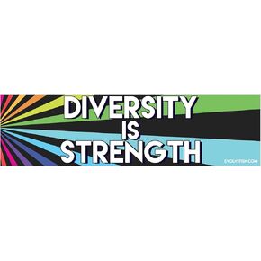 EvolveFISH Diversity is Strength Bumper Sticker - [11" x 3"]