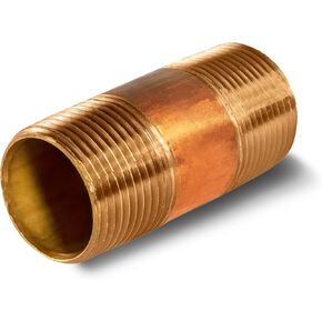 NPBR1230 3" Long Brass Nipple Pipe Fitting with 1/2" Nominal Diameter and NPT Ends