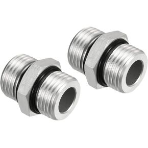 PATIKIL G1/2 x G1/2 Male Thread Pipe Adapter Fittings, Hex Nipple Pipe Fitting for Water Tanks, Silver Tone