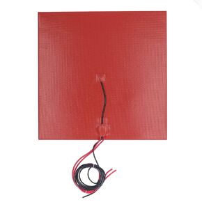 3D Printer Silicone Heating Pad, DC12V/24V 450w 350x350mm Hotbed Mat Heated Bed Pad with 100k Thermistor Strong Adhesive Backing Silicone Heating Heater Mat Pad for 3D Printers(DC 24V)