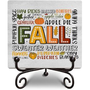 Rustic Tis The Season Pumpkin Halloween Fall Decor Wooden Signs,Hello Fall Pumpkin Party Gifts, Funny Halloween Day Wooden Sign Gift for Friends Coworker, 5 x 5 Inches-G06