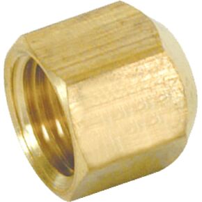 Eastman 5/8 Inch OD Flare Brass Fitting Cap for Natural Gas and Liquid Propane, Zinc Plated Steel, 65755B