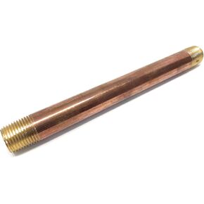 Metal Magery Brass Long Nipple 1/2" X 1/2", 8" Length, Male NPT Pipe Fitting