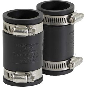 6I45x2 Flexible Pvc Coupling with Stainless Steel Clamps 1-1/4'' inch Black (pack of 2)