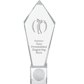 Crown Awards Crystal Golf Trophies, 11" Golf Swing Female Trophy for Golf Tournament Prime