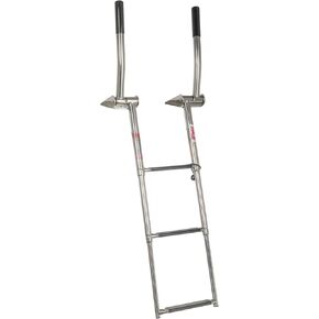 Extreme Max 3006.8807 Top-Mount Telescoping Pontoon, Dock, and Swim Raft Ladder with Hidden Handle and Rubber Grips - 3-Step