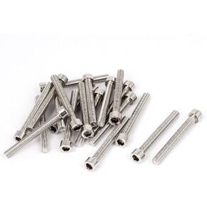 uxcell M6x50mm Stainless Steel Hex Socket Head Cap Screws Bolts DIN 912 20pcs