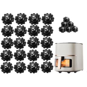 Self Adhesive Mini Caster Wheels, 360° Swivel Wheels for Furniture, 1 Inch Universal Appliance Stainless Steel Rollers, Low Profile Wheels For Kitchen Appliance, Storage Box, Trash Can (20 Pack)