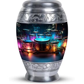 Neon Drum Set Cremation Urn Human Ashes - Unique Urns for Human Ashes Adult - Urns for Human Ashes Adult Male Dad - Decorative Urns - Urn for Ashes Adult Male (size-3nch,4pcs)