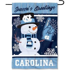North Carolina Tar Heels Holiday Winter Snow Garden Banner Flag