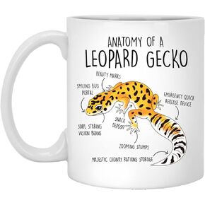 Leopard Gecko Coffee Mug, Cute Reptile Gift, Gecko Lover, Funny Lizard Cup, Gift For Him, Her, Birthday, Anatomy, Mom Dad, Herpetologist 11oz