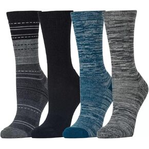 Kirkland Signature Ladies' Crew Socks Extra-Fine Merino Wool, Blue, 4 Pairs