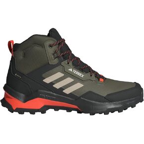 adidas Men's Terrex AX4 Mid Top Gore-TEX Hiking Sneaker, Olive Strata/Wonder Beige/Black, 12