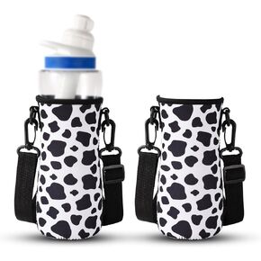 2 Sets Cup Cover Holder for Cirkul 22 oz Water Bottles, Thermal Insulation Cup Sleeve Bottle Boot Water Bottle Sleeves for Plastic Stainless Steel Bottles Maintain Temperature (Black and White)